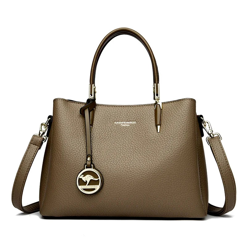 High quality luxury women's handbags made of soft leather