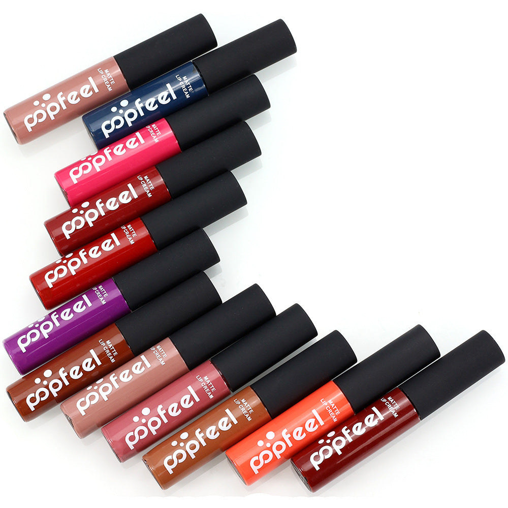 Wholesale Cosmetics Matte Liquid Lip Gloss Lip Gloss Nude Orange  Lasting Lip Makeup