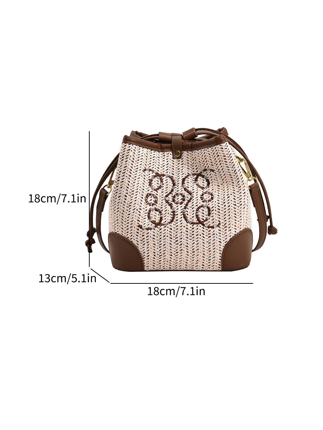 Women's Straw Seaside Vacation Beach Woven Bucket Bag