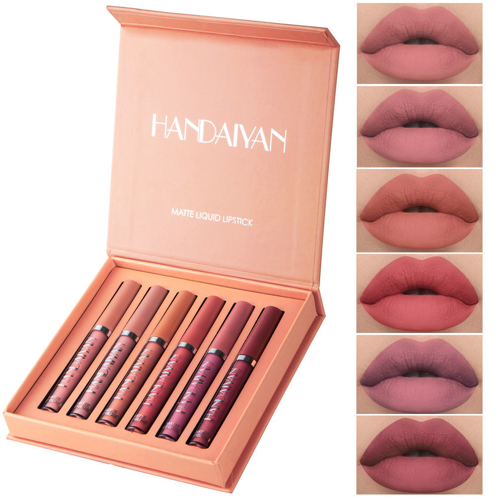 Non-sticky cup matte liquid lipstick set gift box