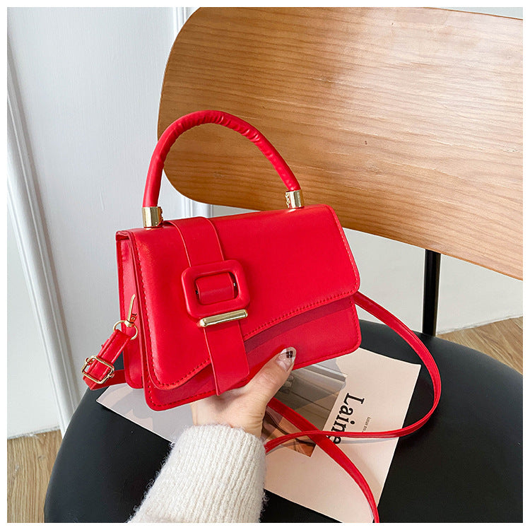 Korean Style Simple Fashion Shoulder Textured Small Square Bag