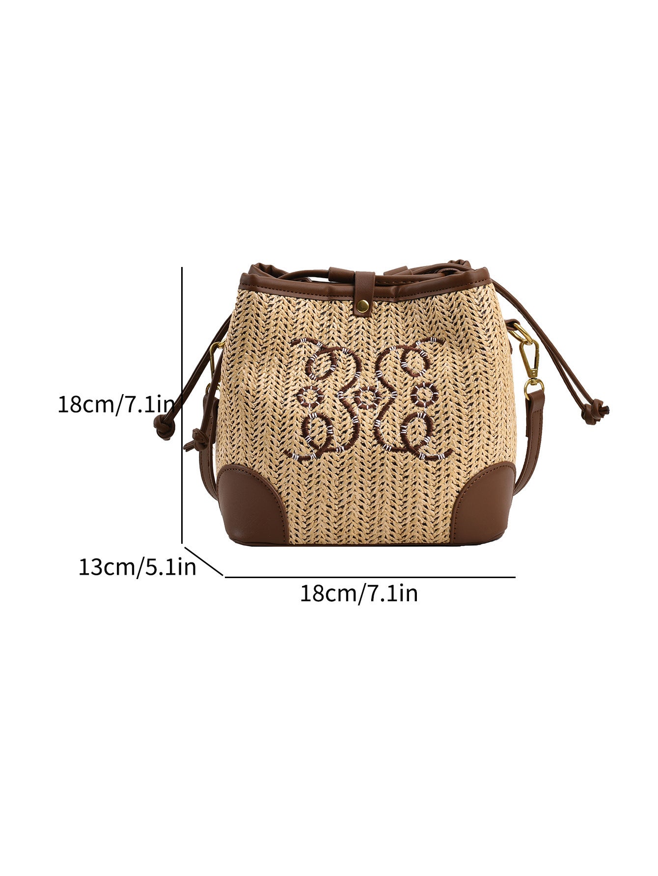 Women's Straw Seaside Vacation Beach Woven Bucket Bag