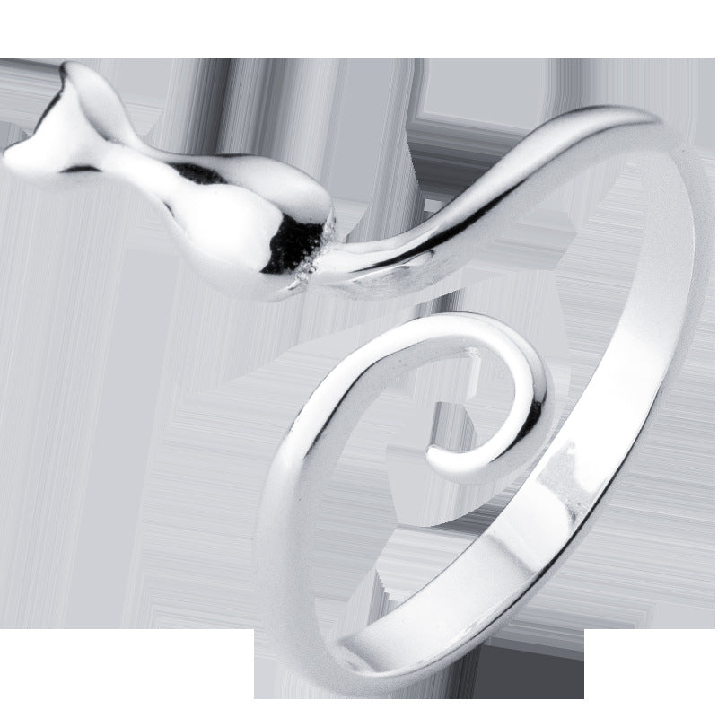 S925 Silver Cat Ring Women Index Finger Ring