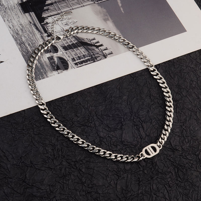 Cuban Double D Necklace Versatile High Sense