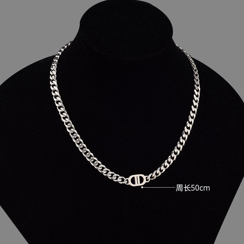 Cuban Double D Necklace Versatile High Sense