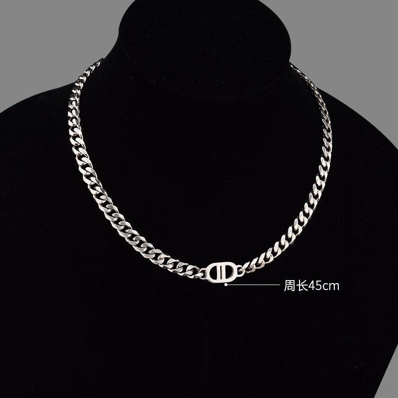 Cuban Double D Necklace Versatile High Sense