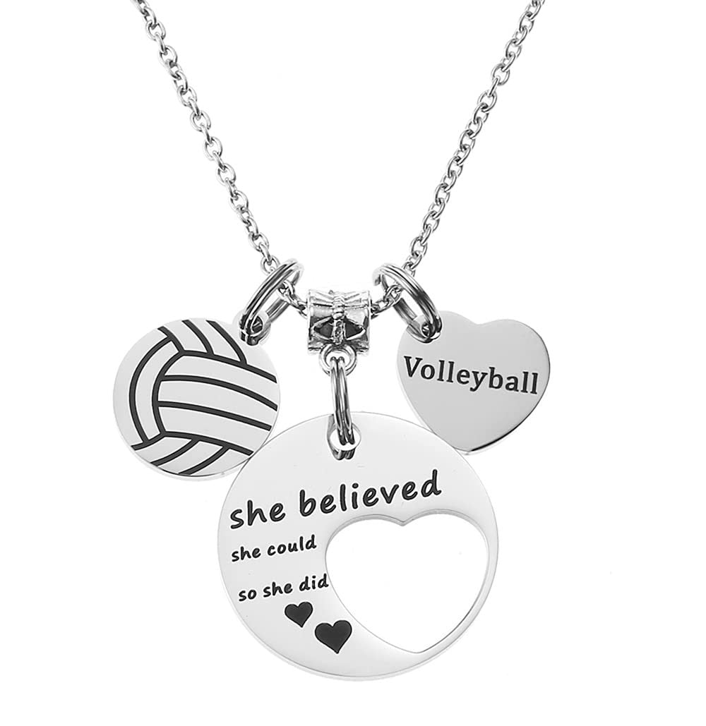 Stainless Steel Basketball Round Sports Love Pendant Necklace