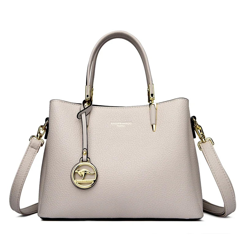 High quality luxury women's handbags made of soft leather