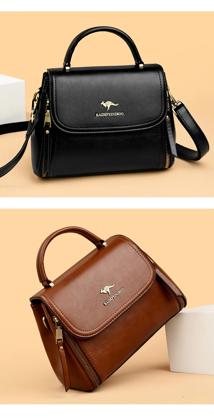 Women's Soft Leather Top-Handle Bags Luxury Design Shoulder Messenger Bags High Quality Handbags and Purses Commuting Sac a Main