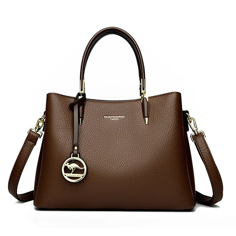 High quality luxury women's handbags made of soft leather