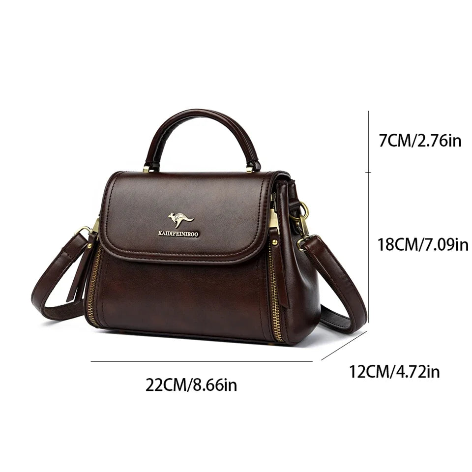 Women's Soft Leather Top-Handle Bags Luxury Design Shoulder Messenger Bags High Quality Handbags and Purses Commuting Sac a Main