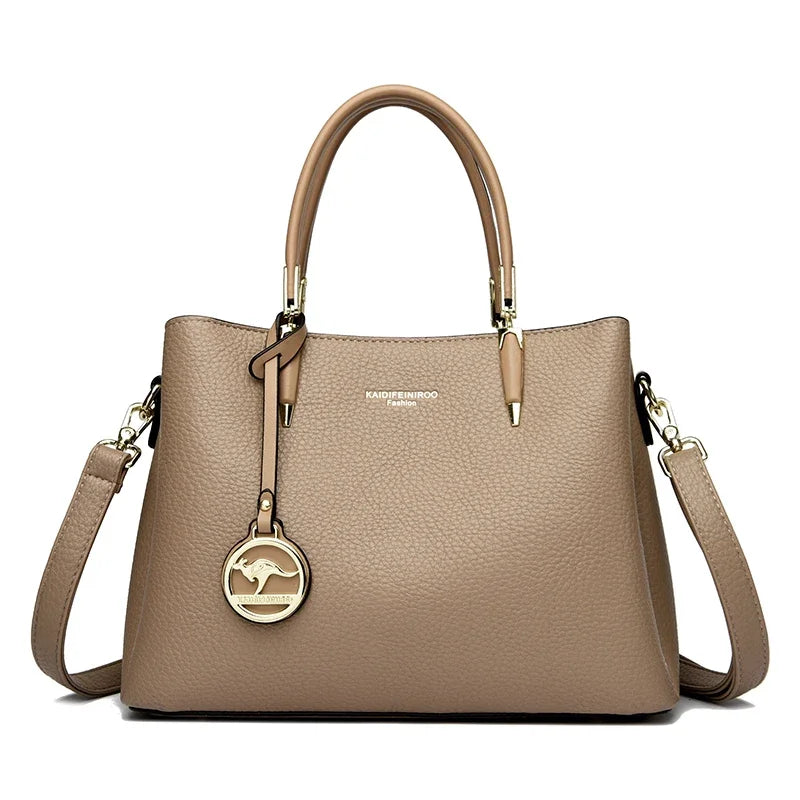 High quality luxury women's handbags made of soft leather