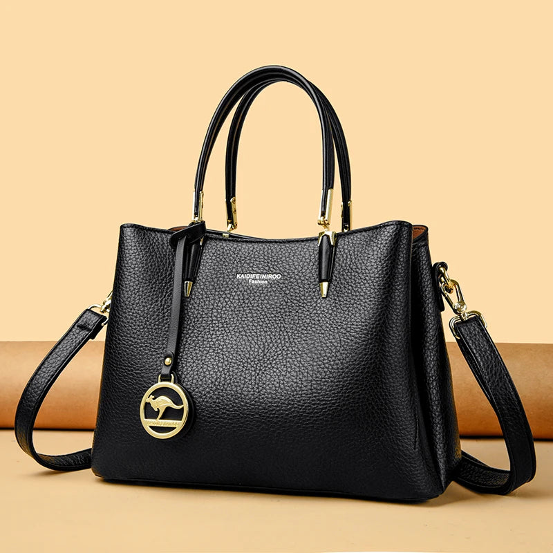 High quality luxury women's handbags made of soft leather