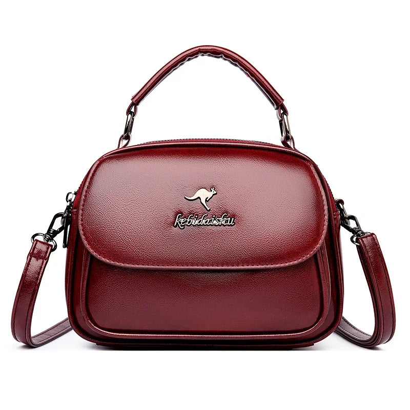 Luxury Designer Handbag Lady High Quality Soft Leather Shoulder Bag Retro Color Commuter