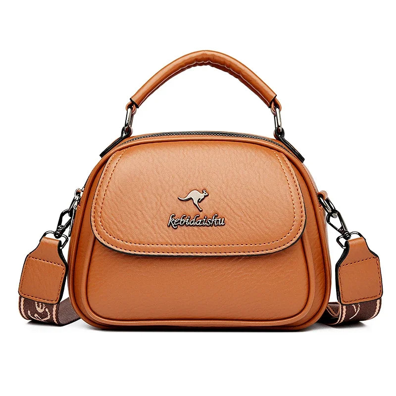 Luxury Designer Handbag Lady High Quality Soft Leather Shoulder Bag Retro Color Commuter