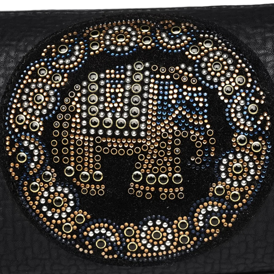 Fashion Retro Women's Shoulder Bag Trendy Diamond Elephant Animal Pattern Female Crossbody Bags Luxury Famous Designer Wallet