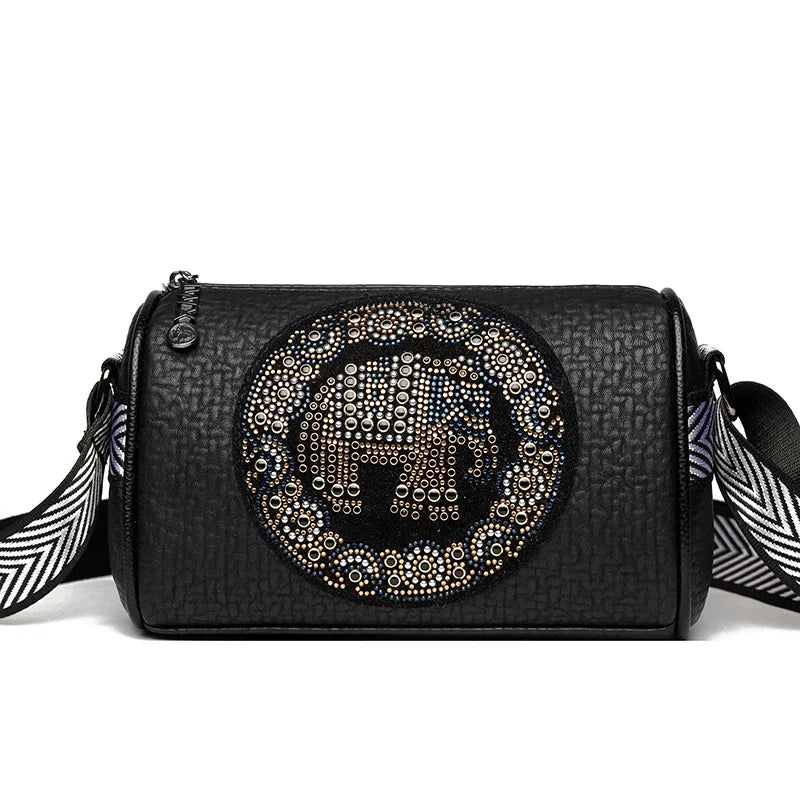 Fashion Retro Women's Shoulder Bag Trendy Diamond Elephant Animal Pattern Female Crossbody Bags Luxury Famous Designer Wallet