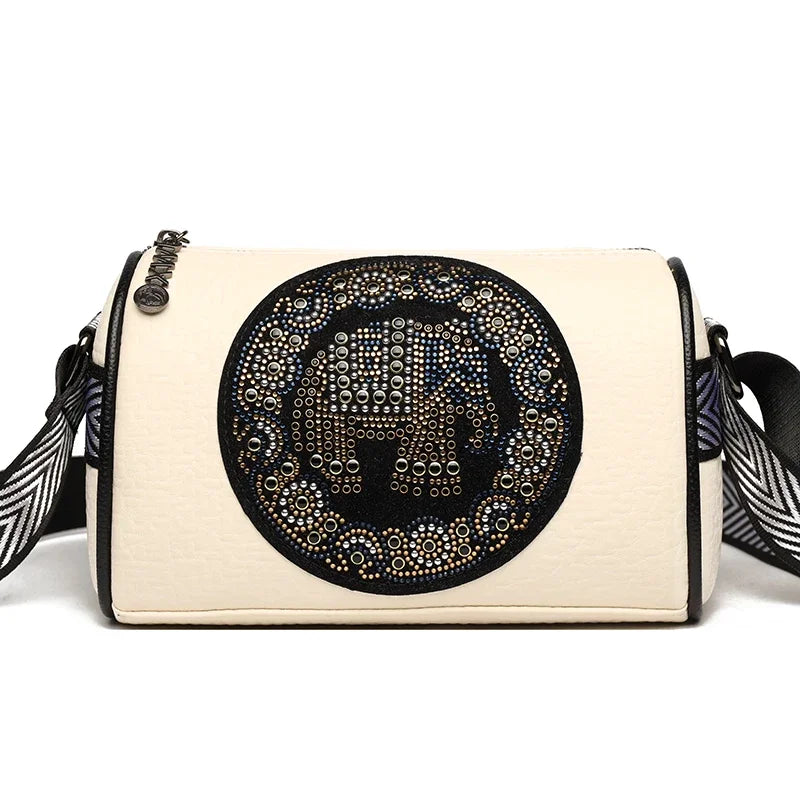 Fashion Retro Women's Shoulder Bag Trendy Diamond Elephant Animal Pattern Female Crossbody Bags Luxury Famous Designer Wallet