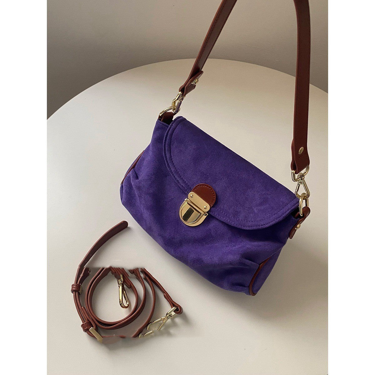 Niche Suede Purple Underarm Bag